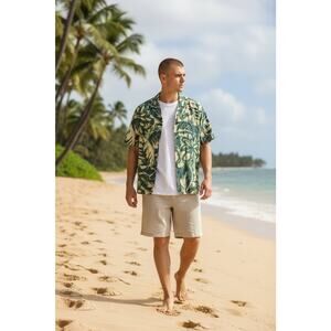 Jams World Hawaiian Shirt Tropical Floral Mens Large Camp Beach Rayon Vintage XL